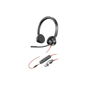 Poly Headset Blackwire 3325 Stereo Microsoft Teams Certified USB-C + 3.5mm Plug +USB-C/A Adapter Poly Headset Blackwire 3325 Stereo Microsoft Teams Certified USB-C + 3.5mm Plug +USB-C/A Adapter