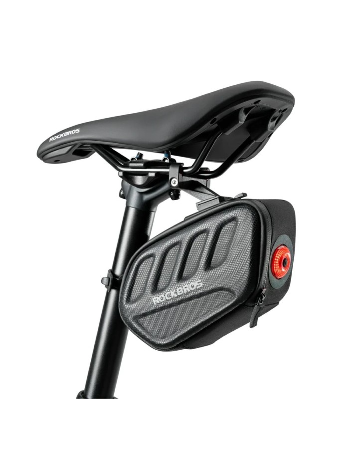 Rockbros C61 Bike Saddle Bag with Smart Rear Light 0.45L - Black Rockbros C61 Bike Saddle Bag with Smart Rear Light 0.45L - Black