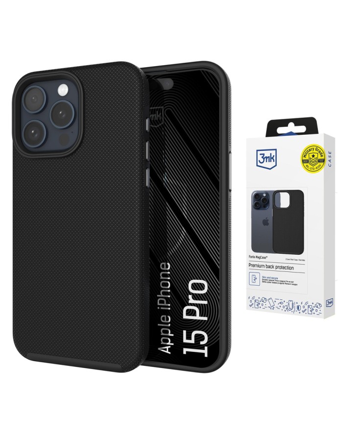 3mk Fortis MagCase for iPhone 15 Pro - Black
