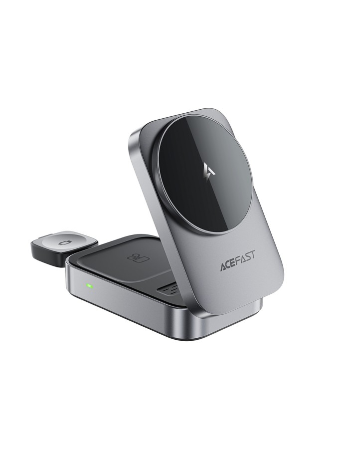 Acefast E22 3-in-1 Wireless Inductive Charging Station, MagSafe Compatible - Gray Acefast E22 3-in-1 Wireless Inductive Charging Station, MagSafe Compatible - Gray