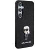 Karl Lagerfeld Fixed Glitter Ikonik Logo Metal Pin case for Samsung Galaxy S24+ - black