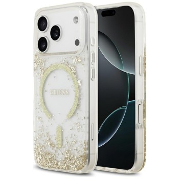 Guess Resin Bottom Glitter MagSafe Case for iPhone 17 Pro - Gold Guess Resin Bottom Glitter MagSafe Case for iPhone 17 Pro - Gold