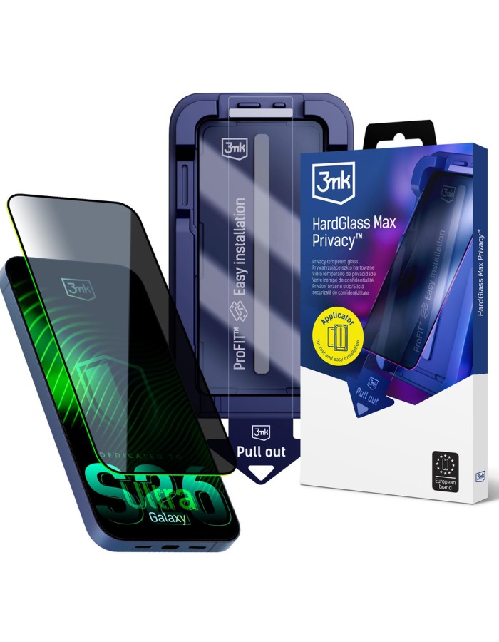 9H tempered glass with 3mk HardGlass Max Privacy filter for Samsung Galaxy S26 Ultra