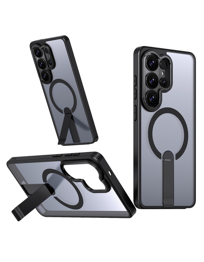 Hybrid Armor X Case for Samsung Galaxy S26 Ultra with Stand, Compatible with MagSafe - Black
