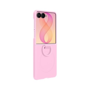 Samsung Silicone Ring Magnet Cover for Samsung Galaxy Z Flip 8 with MagSafe Compatible Ring - Pink