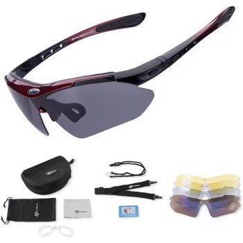 Rockbros 10001 Polarized Cycling Glasses - Black and Red Rockbros 10001 Polarized Cycling Glasses - Black and Red