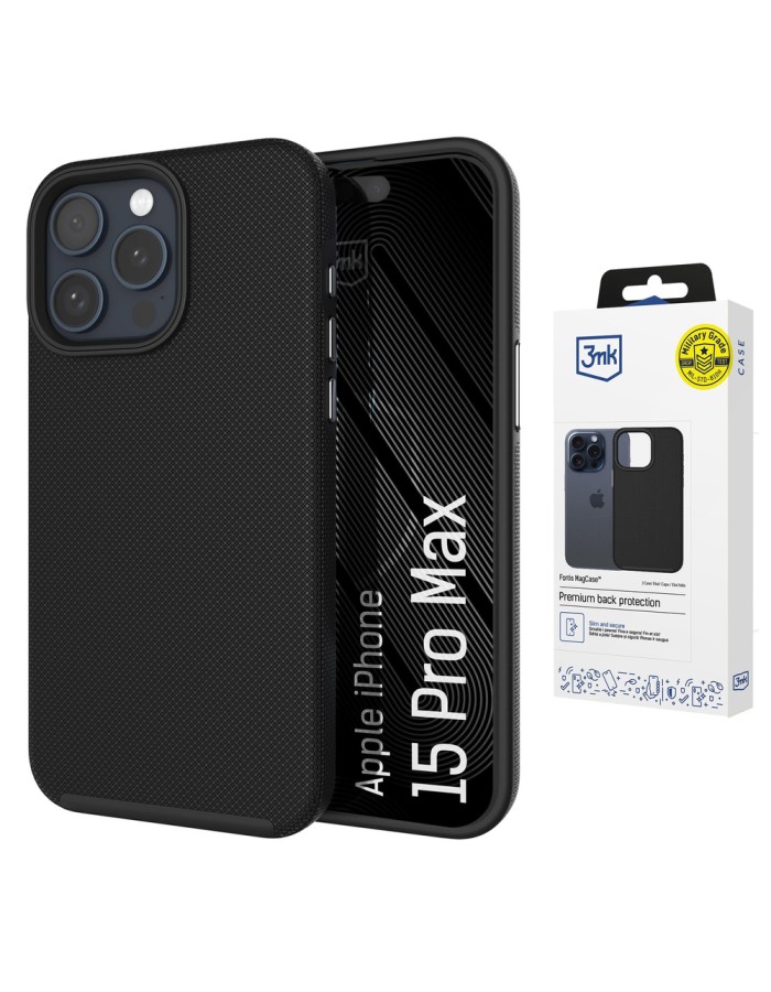 3mk Fortis MagCase for iPhone 15 Pro Max - Black