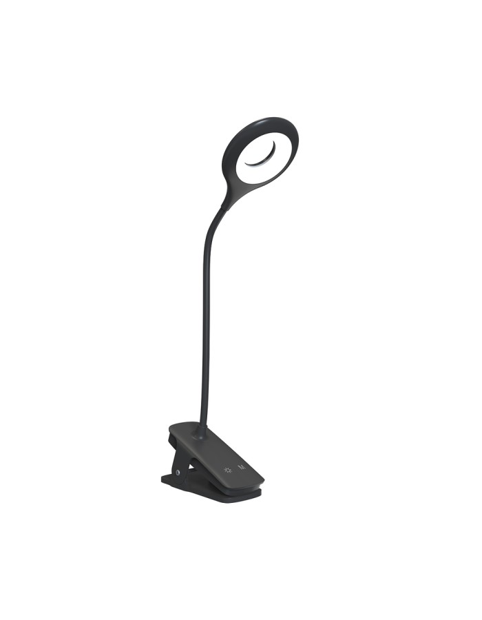 Mini Wozinsky Wireless LED Reading Lamp with Clip + USB-C Cable - Black