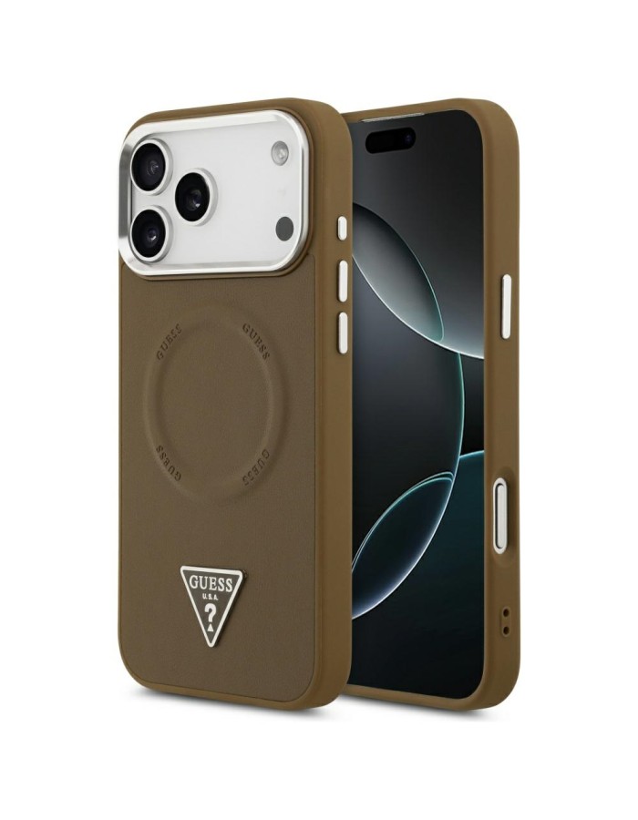 Guess Triangle Logo MagSafe case for iPhone 17 Pro - brown
