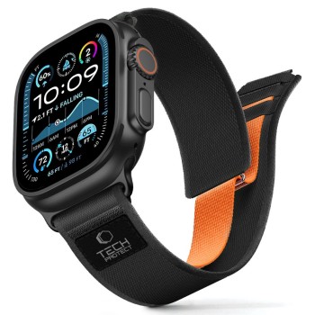 Tech-Protect Nylon Elite Strap for Apple Watch 44 / 45 / 46 / 49 mm - Black & Orange Tech-Protect Nylon Elite Strap for Apple Watch 44 / 45 / 46 / 49 mm - Black & Orange
