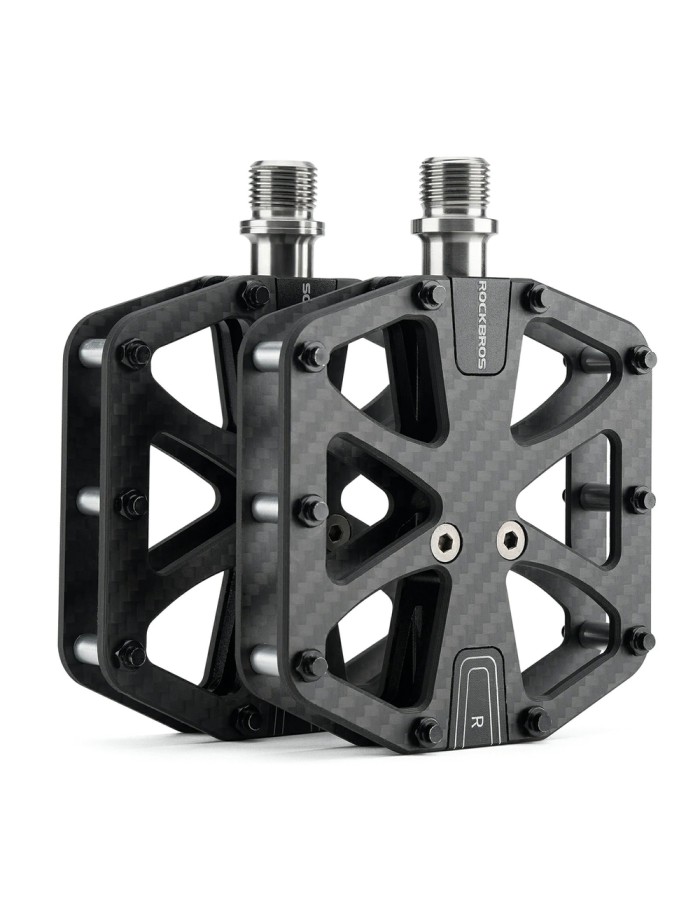 Rockbros C525 Carbon Fiber Platform Bike Pedals - Black Rockbros C525 Carbon Fiber Platform Bike Pedals - Black