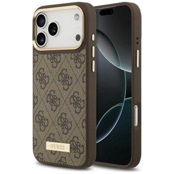 Guess 4G Logo Plate MagSafe Case for iPhone 17 Pro Max - Brown Guess 4G Logo Plate MagSafe Case for iPhone 17 Pro Max - Brown