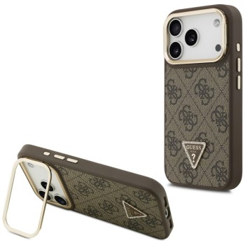 Guess 4G PU Triangle Logo & Stand Camera Magsafe Case for iPhone 17 Pro - Brown Guess 4G PU Triangle Logo & Stand Camera Magsafe Case for iPhone 17 Pro - Brown