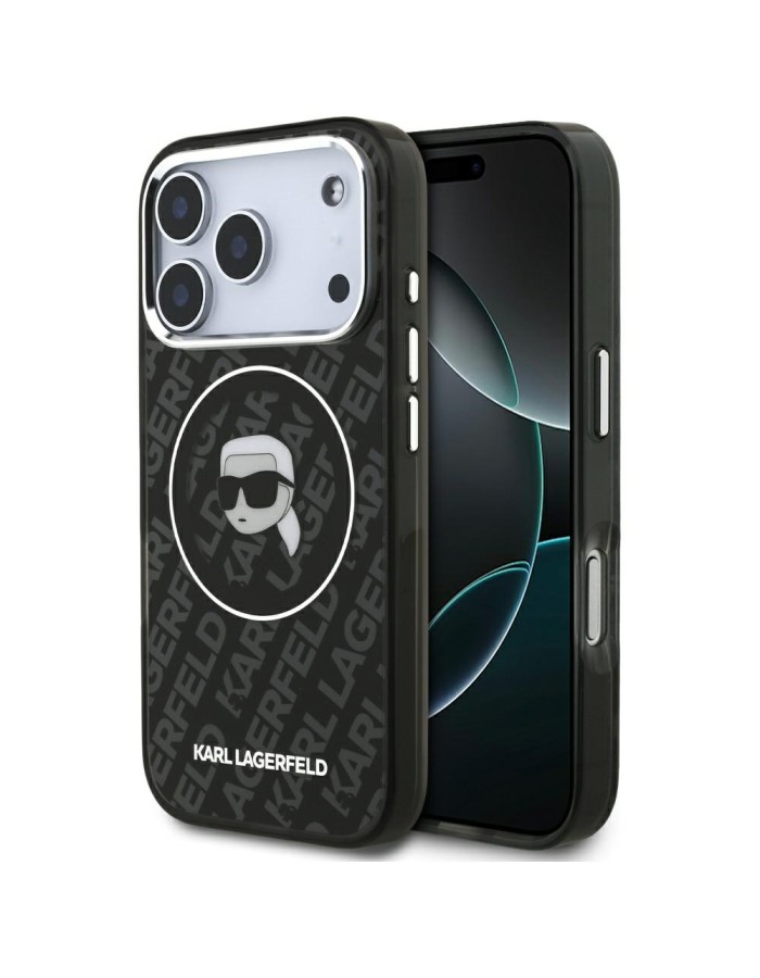 Karl Lagerfeld IML Karl Head Logo MagSafe Case for iPhone 17 Pro - Black