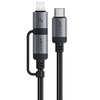 Acefast C20-01 USB-C - USB-C/ Lightning cable 60W/30W 480Mb/s 3A 1.2m - black