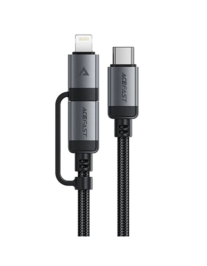Acefast C20-01 USB-C - USB-C/ Lightning cable 60W/30W 480Mb/s 3A 1.2m - black