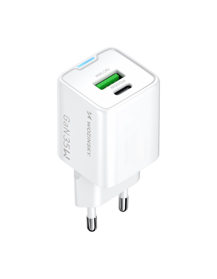Wozinsky WWC-35W GaN USB-A + USB-C Wall Charger - White Wozinsky WWC-35W GaN USB-A + USB-C Wall Charger - White