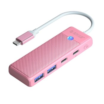 Orico PAPW2AC-C3-C3 USB Hub 4-port 2x USB-A 3.0 1x USB-C 3.0 with USB-C PD 100W charging 0.15m - pink