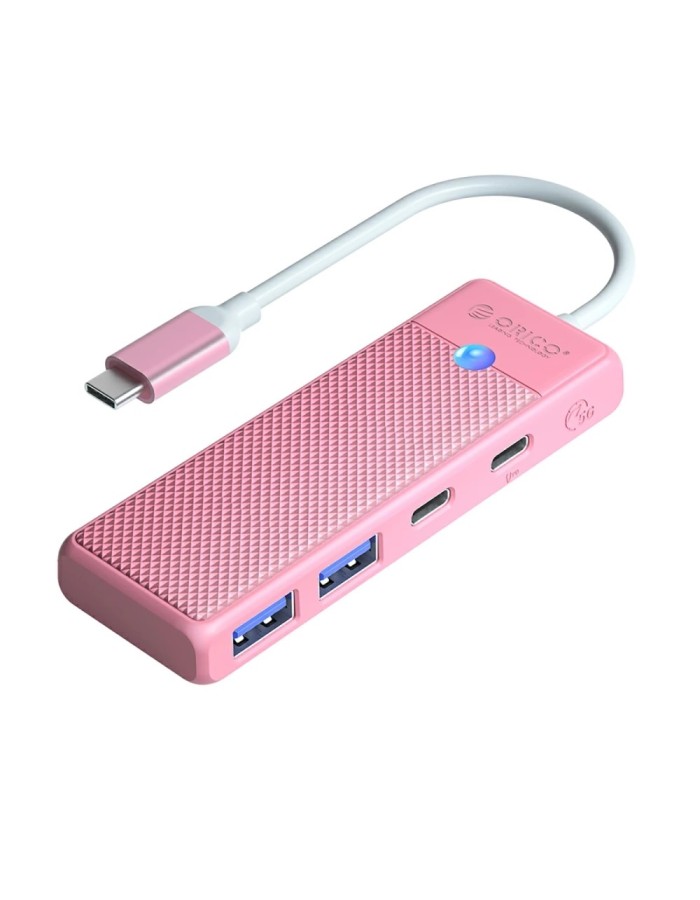 Orico PAPW2AC-C3-C3 USB Hub 4-port 2x USB-A 3.0 1x USB-C 3.0 with USB-C PD 100W charging 0.15m - pink
