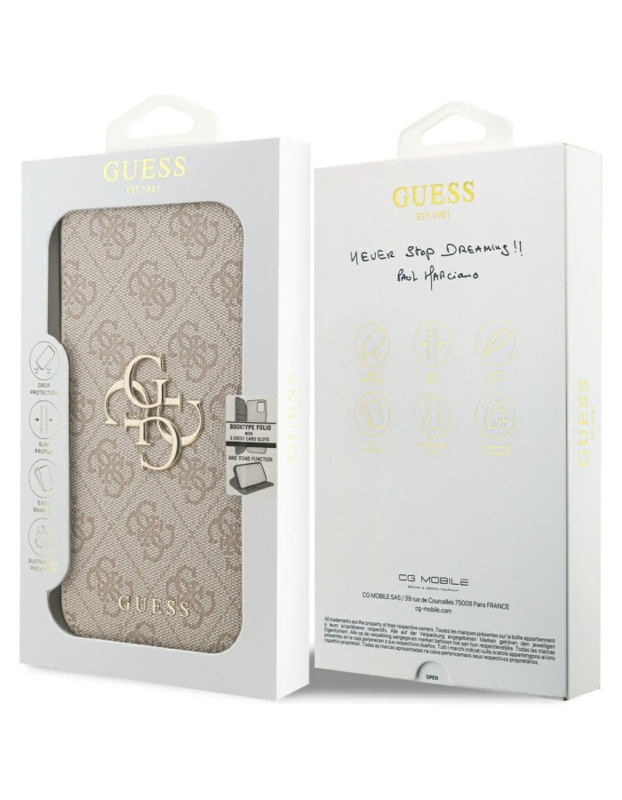 Guess Book 4G Metal Logo Case for iPhone 17 Pro Max - Pink