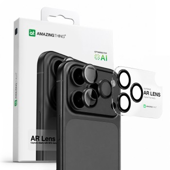 AmazingThing Lens Glass for iPhone 17 Pro / Pro Max with Gray Aluminum Frame