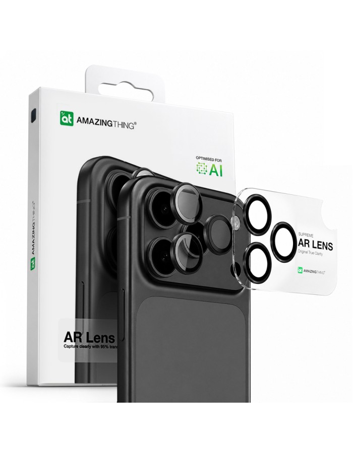 AmazingThing Lens Glass for iPhone 17 Pro / Pro Max with Gray Aluminum Frame