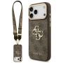 Guess 4G Big 4G Classic Logo Big Strap Metal Buttons Case for iPhone 17 Pro Max - Brown