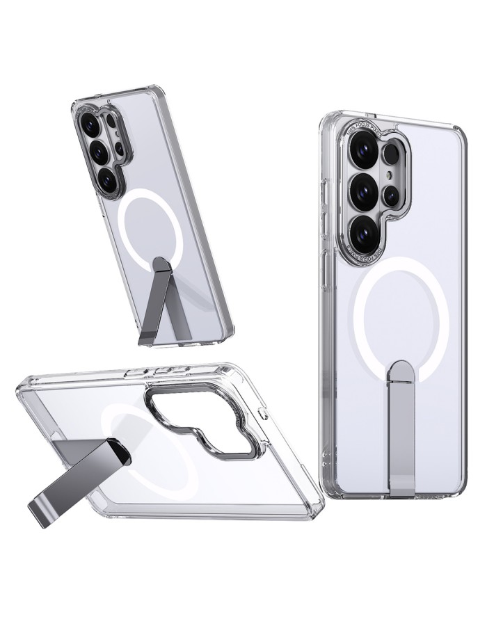 Hybrid Armor X Case for Samsung Galaxy S26 Ultra with Stand, Compatible with MagSafe - Transparent