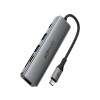 Acefast J18 USB Hub USB-C 6-in-1 HDMI 4K 60Hz PD90W Docking Station - Gray
