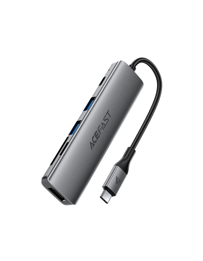 Acefast J18 USB Hub USB-C 6-in-1 HDMI 4K 60Hz PD90W Docking Station - Gray Acefast J18 USB Hub USB-C 6-in-1 HDMI 4K 60Hz PD90W Docking Station - Gray