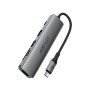 Acefast J18 USB Hub USB-C 6-in-1 HDMI 4K 60Hz PD90W Docking Station - Gray