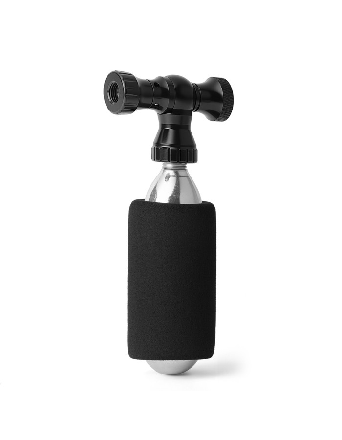 Rockbros CO₂ pump, aluminum alloy valve head, cartridge-free, Presta/Schrader compatible - black Rockbros CO₂ pump, aluminum alloy valve head, cartridge-free, Presta/Schrader compatible - black