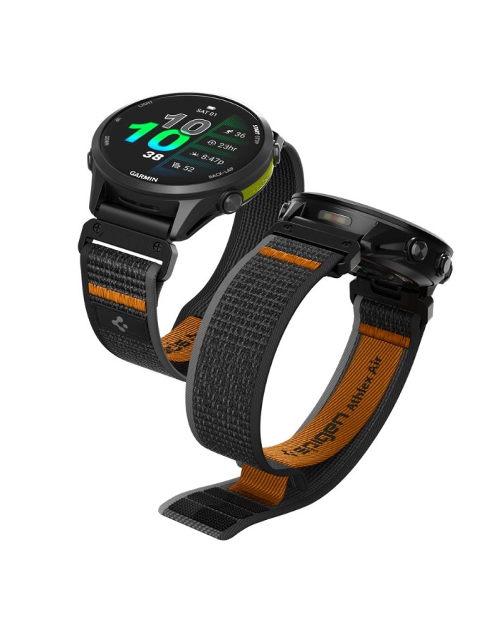 Spigen Athlex Air Strap for Garmin QuickFit 22mm - Black and Orange Spigen Athlex Air Strap for Garmin QuickFit 22mm - Black and Orange