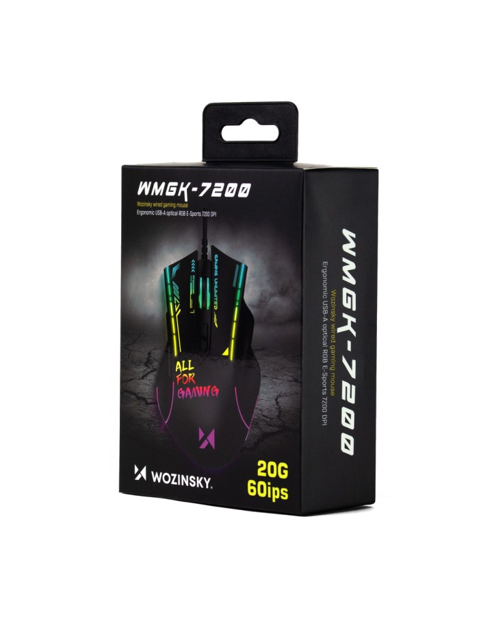 Wozinsky WMGK-7200 Wired Optical Gaming Mouse 7200 DPI - Black