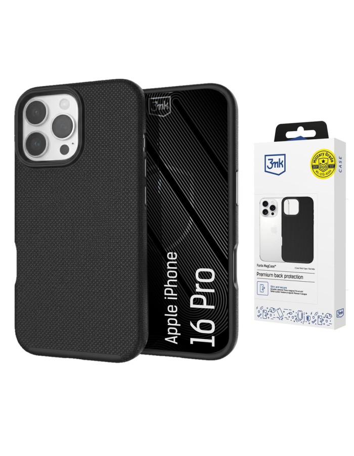 3mk Fortis MagCase for iPhone 16 Pro - Black