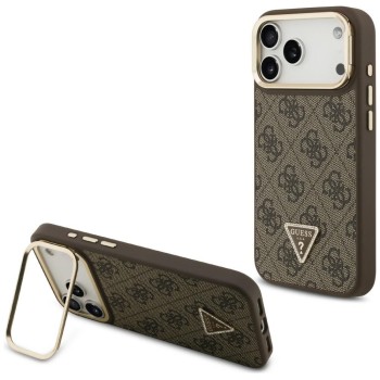 Guess 4G PU Triangle Logo & Stand Camera Magsafe Case for iPhone 17 Pro Max - Brown Guess 4G PU Triangle Logo & Stand Camera Magsafe Case for iPhone 17 Pro Max - Brown