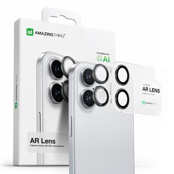 AmazingThing Lens Glass for iPhone 17 with Black Aluminum Frame