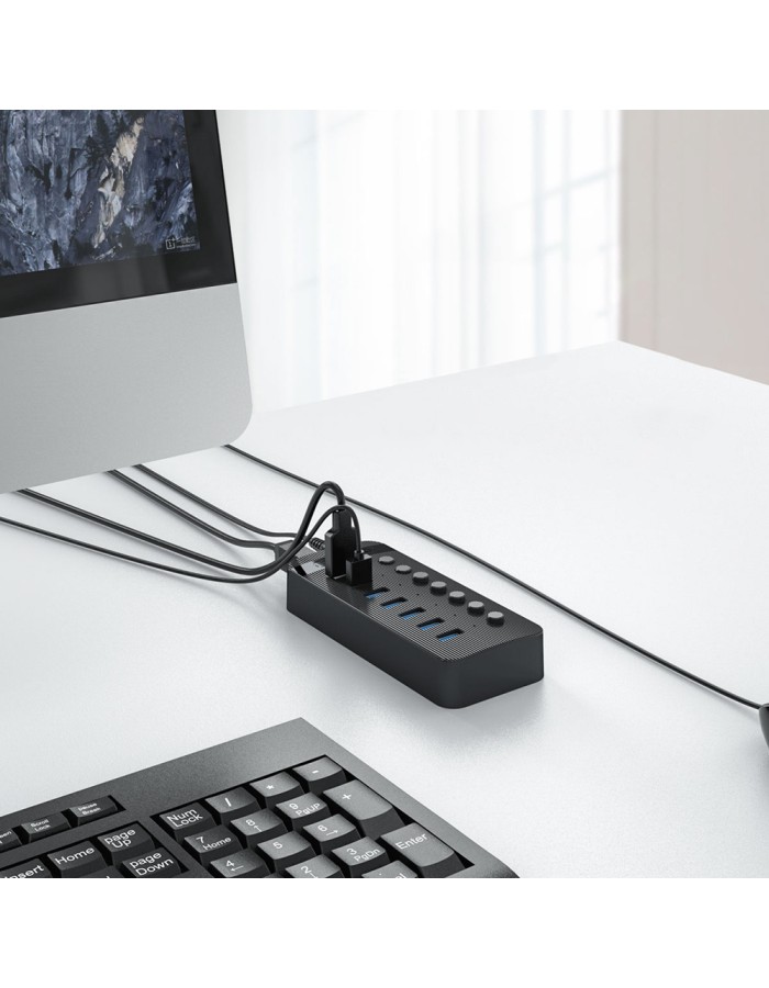 Orico CT2U3-10AB 10x USB-A 3.0 Hub with Switches - Black
