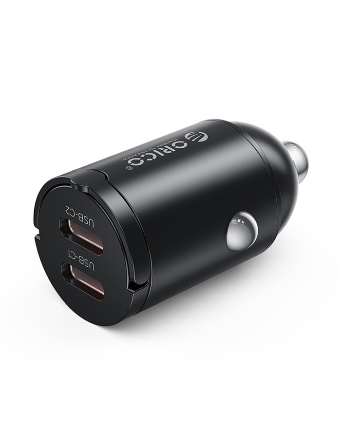 Orico MiniRing 30W 2x USB-C Car Charger - Black Orico MiniRing 30W 2x USB-C Car Charger - Black