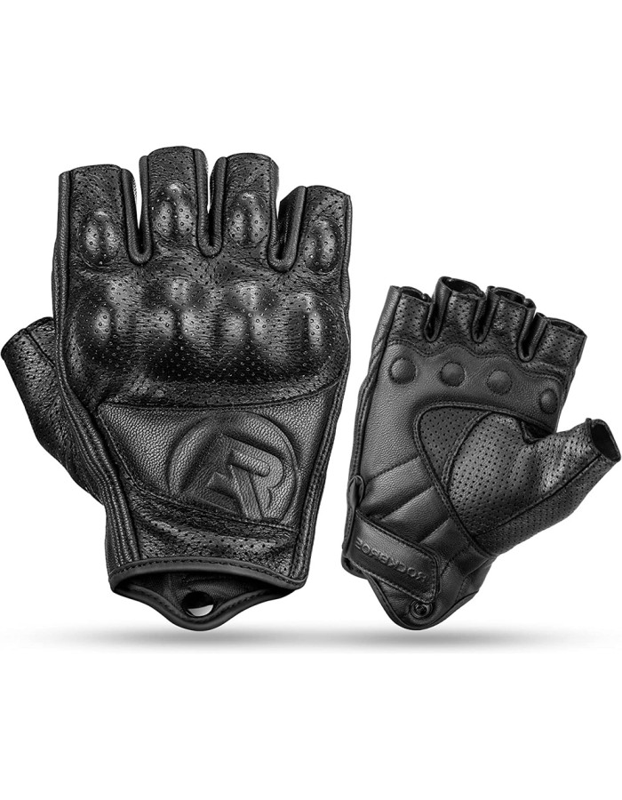 Rockbros 16220006005 XXL leather motorcycle gloves - black Rockbros 16220006005 XXL leather motorcycle gloves - black