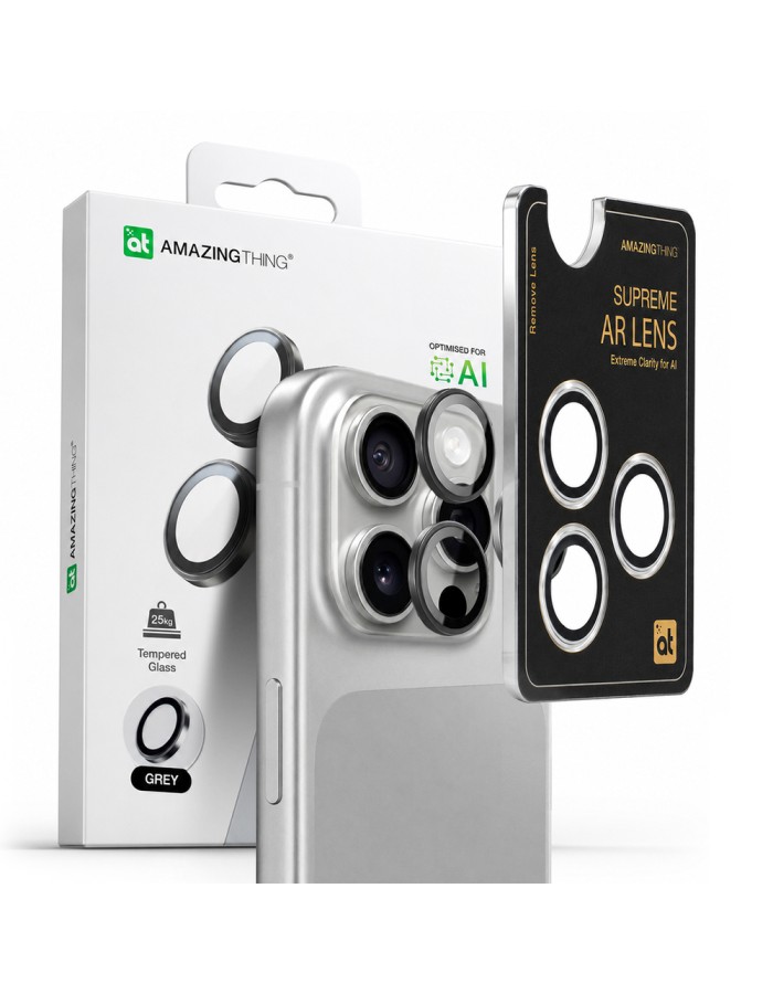 AmazingThing AR Aluminum 3 Lens Glass with Camera Lens Frame for iPhone 16 Pro / 16 Pro Max - Black AmazingThing AR Aluminum 3 Lens Glass with Camera Lens Frame for iPhone 16 Pro / 16 Pro Max - Black