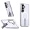 Hybrid Armor X Case for Samsung Galaxy A36 / A37 with Stand Compatible with MagSafe - Transparent