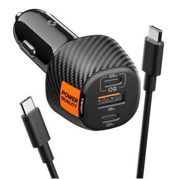 Spigen Essential EV1133 3-port car charger - black Spigen Essential EV1133 3-port car charger - black