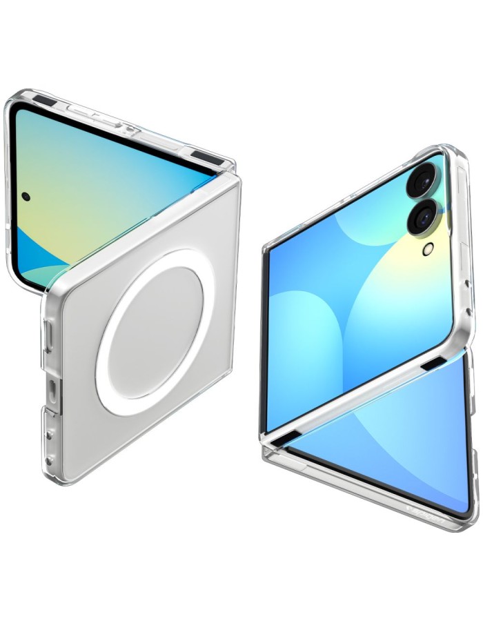 Spigen AirSkin MagFit Case for Samsung Galaxy Z Flip 8 - Clear and White