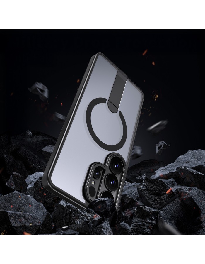 Hybrid Armor X Case for Samsung Galaxy S26 Ultra with Stand, Compatible with MagSafe - Black