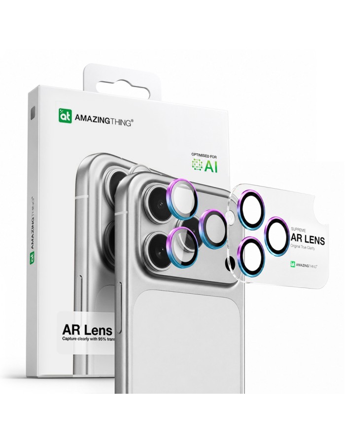 AmazingThing Lens Glass for iPhone 17 Pro / Pro Max with Rainbow Aluminum Frame AmazingThing Lens Glass for iPhone 17 Pro / Pro Max with Rainbow Aluminum Frame