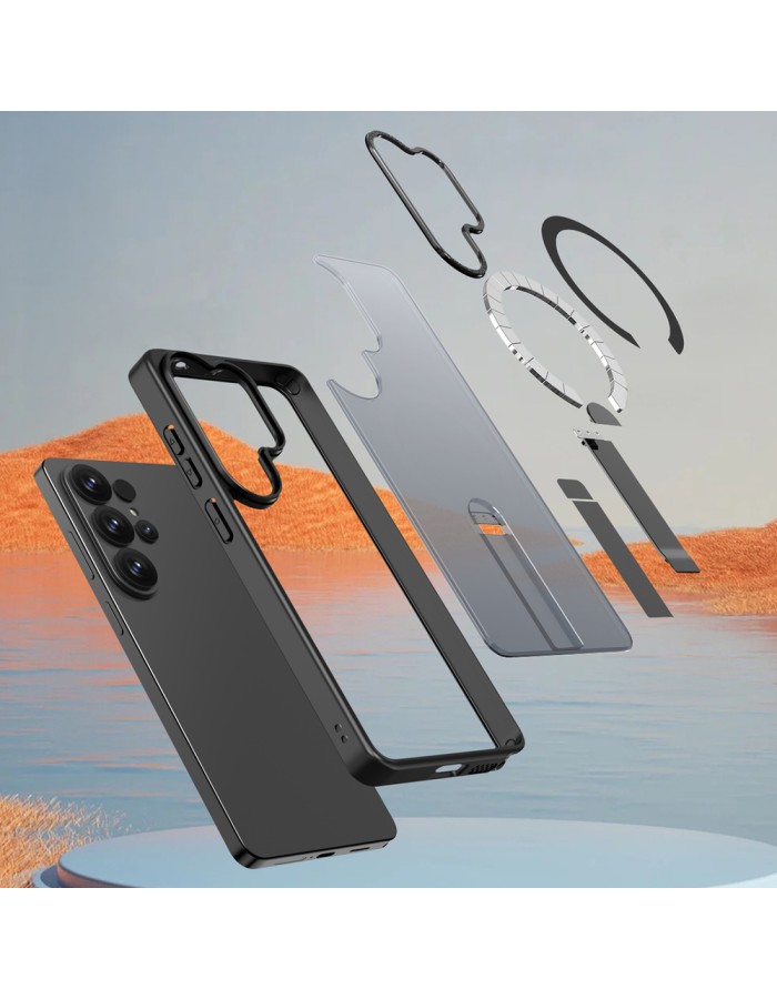Hybrid Armor X Case for Samsung Galaxy S26 Ultra with Stand, Compatible with MagSafe - Black