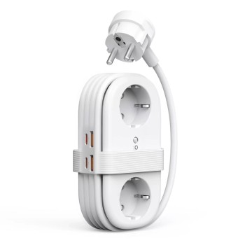 Orico AP3 65W GaN 6in1 Power Strip 2x AC + 2x USB-A + 2x USB-C - White