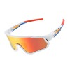 Rockbros SP383 Shining Warrior Cycling Glasses - Matte White Frame, Polarized Red Lenses