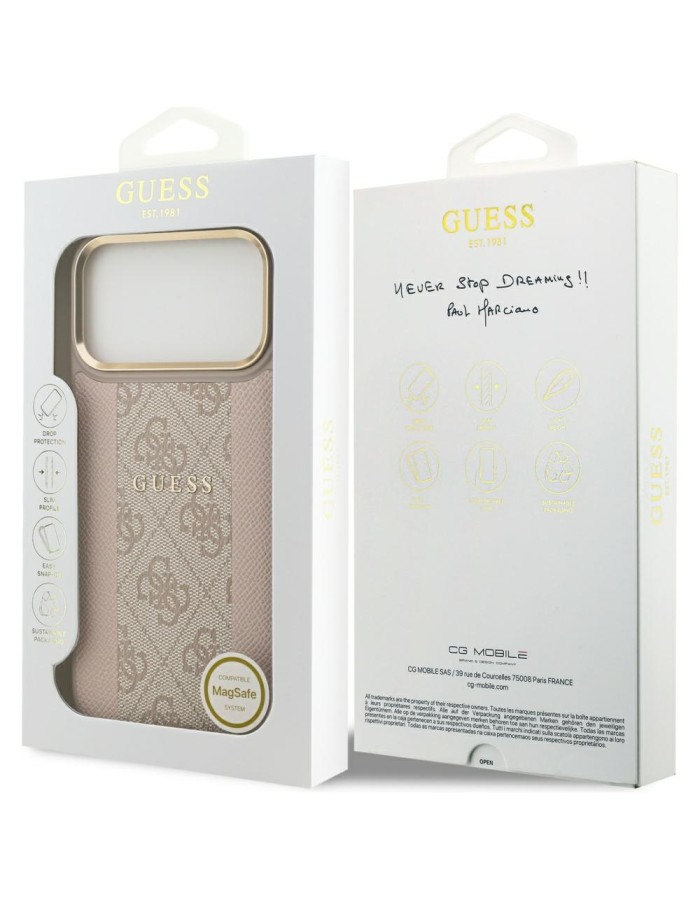 Guess 4G Stripe MagSafe Case for iPhone 17 Pro Max - Pink
